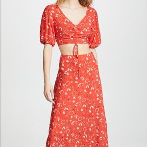 Brand new FREE PEOPLE Two-piece red dress